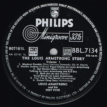 Louis Armstrong & His Hot Five : The Louis Armstrong Story Volume 1 (LP, Album, Comp, Mono)
