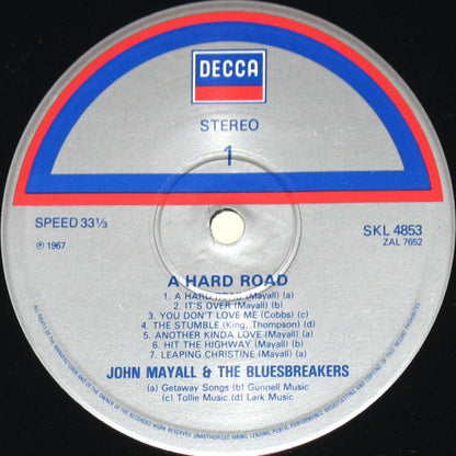 John Mayall & The Bluesbreakers : A Hard Road (LP, Album, RE)
