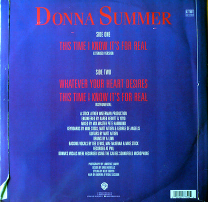 Donna Summer : This Time I Know It's For Real (12", Single)