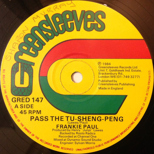 Frankie Paul : Pass The Tu-Sheng-Peng / War Is In The Dance (12")