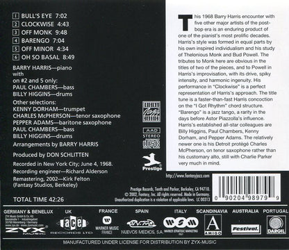The Barry Harris Sextet : Bull's Eye! (CD, Album, RE, RM)