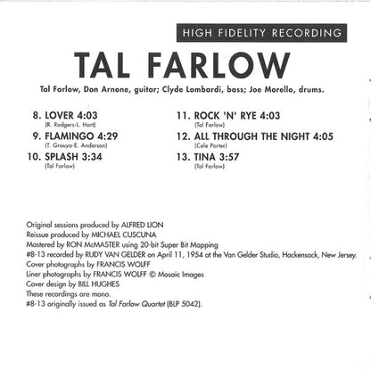 Howard McGhee - The Tal Farlow Quartet : Howard McGhee Volume 2 - Tal Farlow Quartet (CD, Comp, Mono, Ltd)
