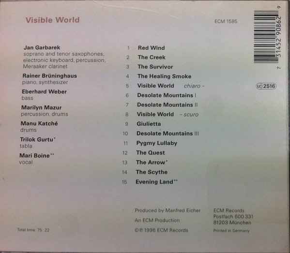 Jan Garbarek : Visible World (CD, Album)
