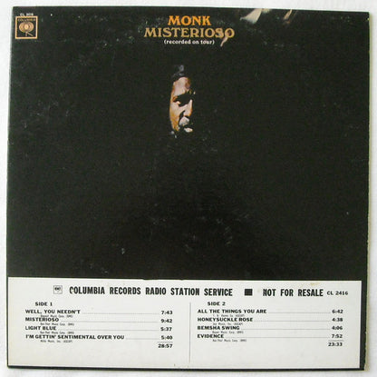 Thelonious Monk : Misterioso (LP, Album, Mono, Promo)