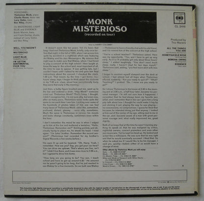 Thelonious Monk : Misterioso (LP, Album, Mono, Promo)