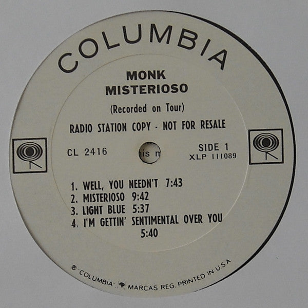 Thelonious Monk : Misterioso (LP, Album, Mono, Promo)