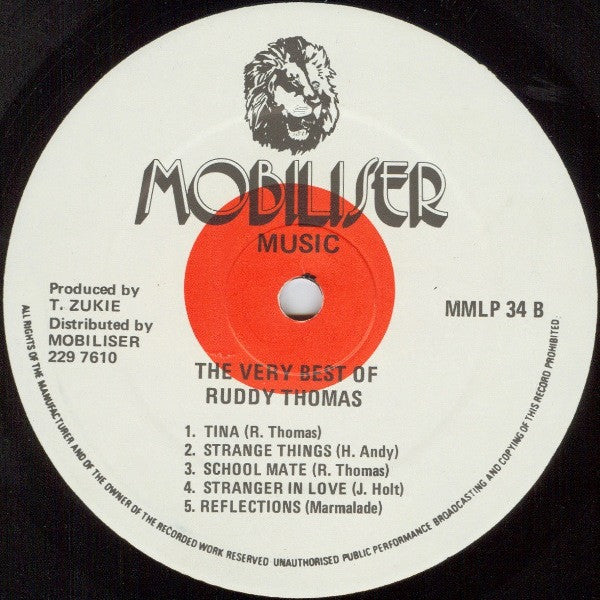 Ruddy Thomas : The Very Best Of Ruddy Thomas (LP, Album)