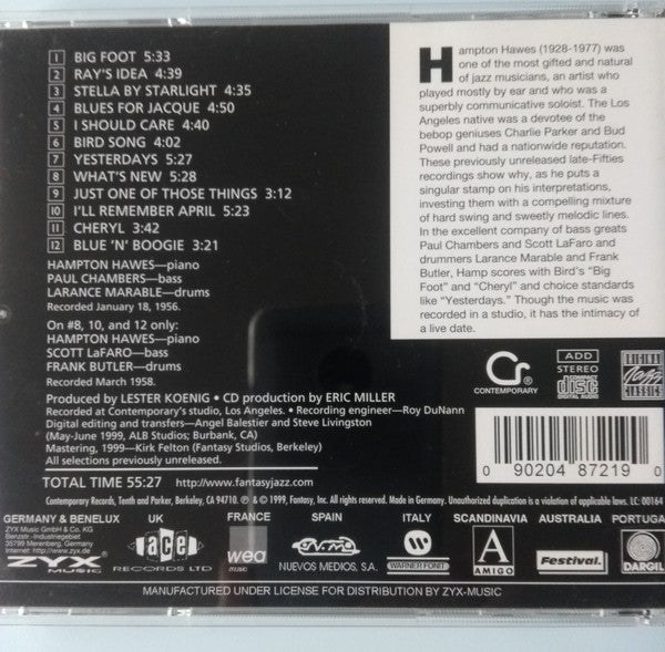 Hampton Hawes : Bird Song (CD, Album)