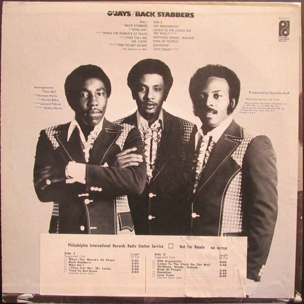 The O'Jays : Back Stabbers (LP, Album, M/Print, San)