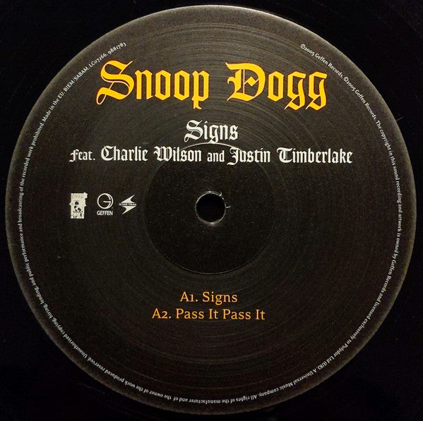 Snoop Dogg Feat Charlie Wilson And Justin Timberlake : Signs (12")