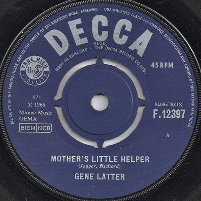 Gene Latter : Mother's Little Helper (7", Single)