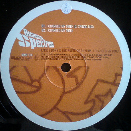 Quannum* Feat. Lyrics Born & The Poets Of Rhythm : I Changed My Mind (12", Single)