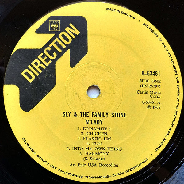 Sly & The Family Stone : M'Lady (LP, Album, Mono)