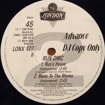Run-DMC : Run's House (12", Single, Promo)