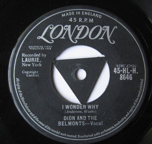 Dion & The Belmonts : Teen Angel / I Wonder Why (7", Single)