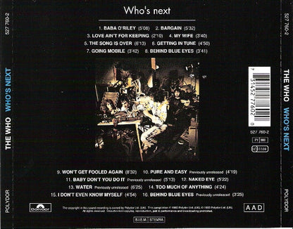 The Who : Who's Next (CD, Album, RE, RM)