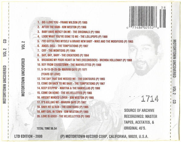 Various : Motortown Uncovered Volume 2 (CD, Comp, Ltd, Unofficial)