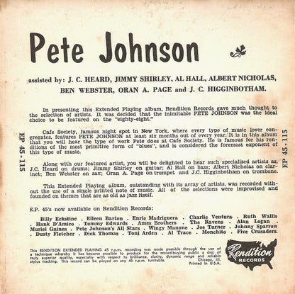 Pete Johnson : On the "88" (7", EP)