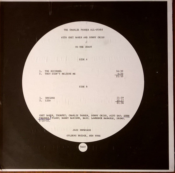 Charlie Parker, Chet Baker, Sonny Criss : On The Coast (LP, Album, Mono)