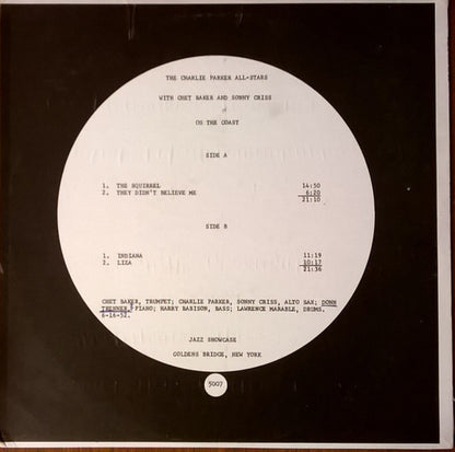 Charlie Parker, Chet Baker, Sonny Criss : On The Coast (LP, Album, Mono)
