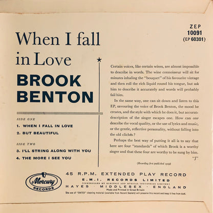 Brook Benton : When I Fall In Love (7", EP, Mono)