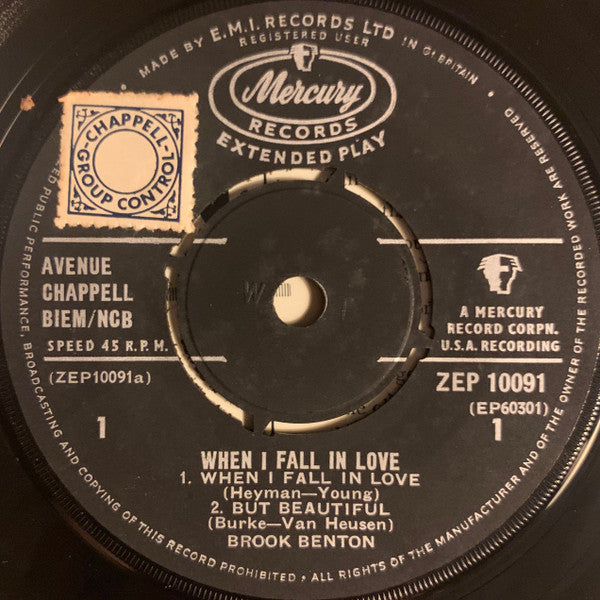 Brook Benton : When I Fall In Love (7", EP, Mono)