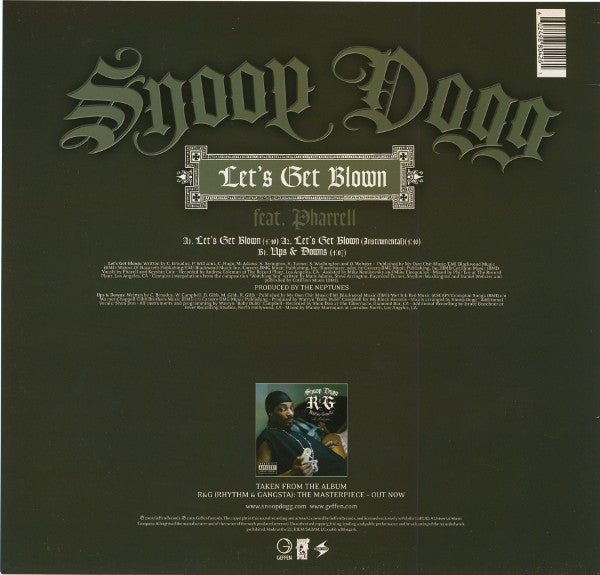 Snoop Dogg Featuring Pharrell Williams : Let's Get Blown (12")