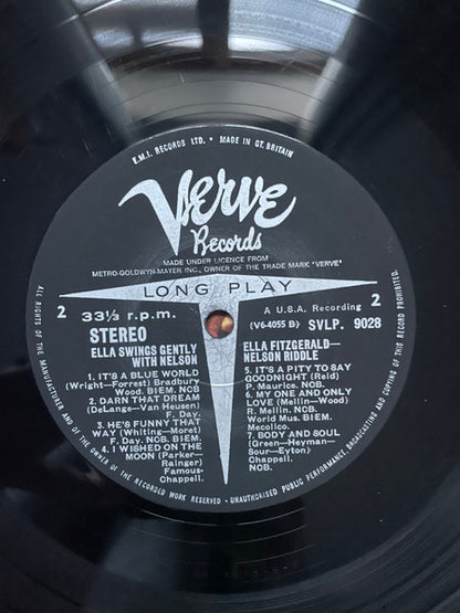 Ella Fitzgerald With Nelson Riddle And His Orchestra : Ella Swings Gently With Nelson (LP, Album)