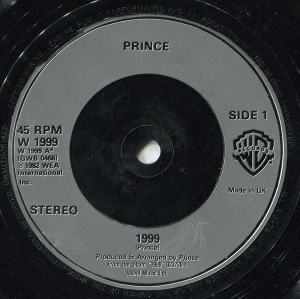 Prince : 1999 / Little Red Corvette (7", Single, Sil)