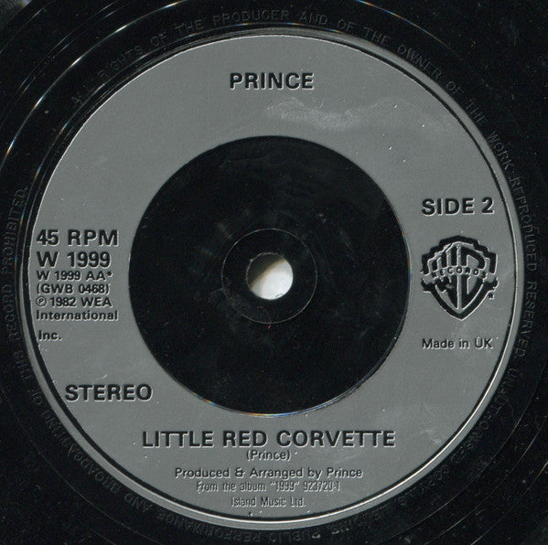 Prince : 1999 / Little Red Corvette (7", Single, Sil)