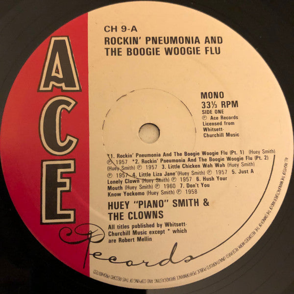Huey "Piano" Smith & His Clowns : Rockin' Pneumonia And The Boogie Woogie Flu (LP, Comp, Mono)