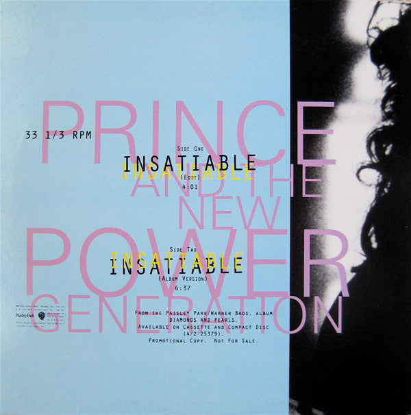 Prince And The New Power Generation : Insatiable (12", Single, Promo)