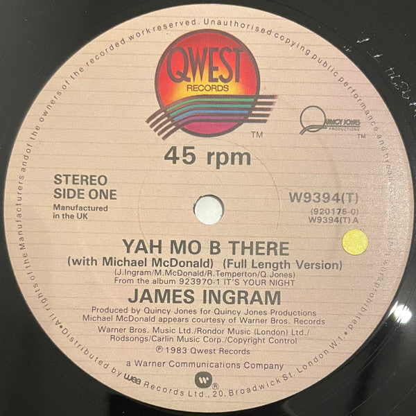 James Ingram : Yah Mo B There (12", Gen)