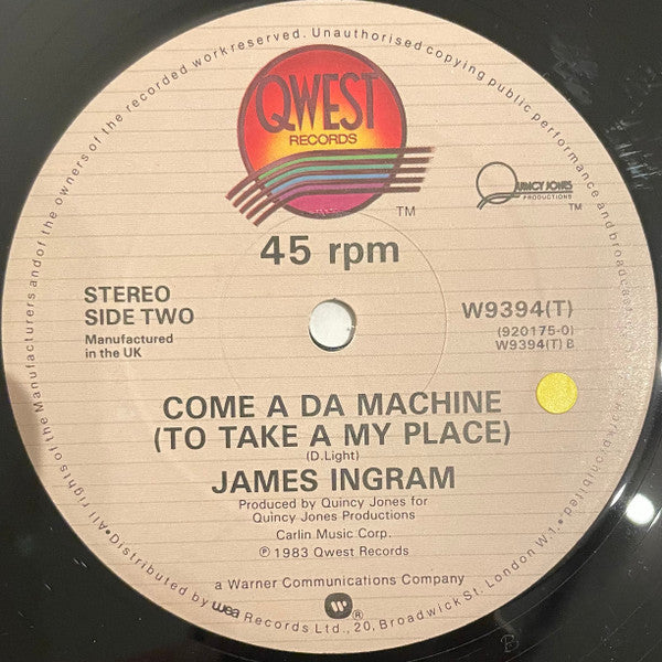 James Ingram : Yah Mo B There (12", Gen)