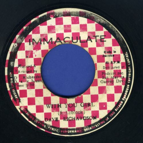 Dave Richardson (5) : With You Girl / Drums Of Ashanti (7", Che)
