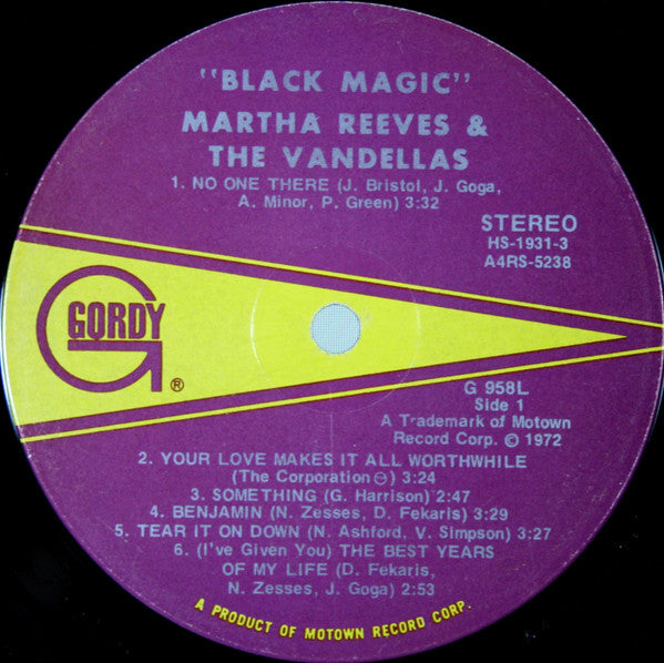 Martha Reeves & The Vandellas : Black Magic (LP, Album, Ind)