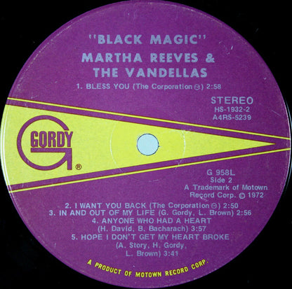 Martha Reeves & The Vandellas : Black Magic (LP, Album, Ind)