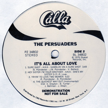 The Persuaders : It's All About Love (LP, Album, Promo)