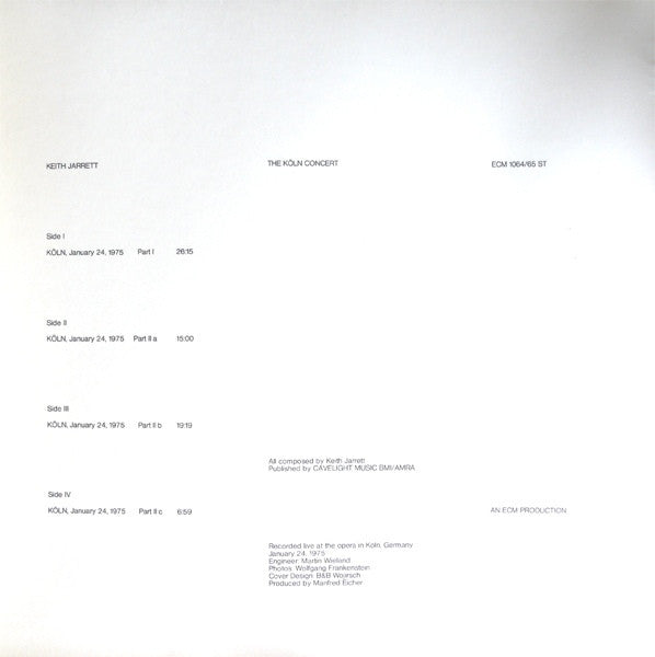 Keith Jarrett : The Köln Concert (2xLP, Album, M/Print, RE)