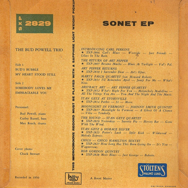 The Bud Powell Trio : The Bud Powell Trio (7", EP)
