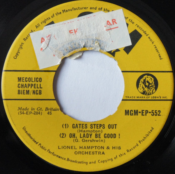 Lionel Hampton And His Orchestra : Oh, Rock (7", EP, Comp)