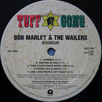 Bob Marley & The Wailers : Exodus (LP, Album, RE)