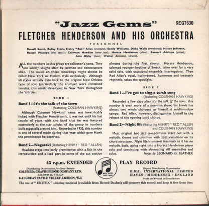 Fletcher Henderson And His Orchestra : "Jazz Gems" (7", EP)