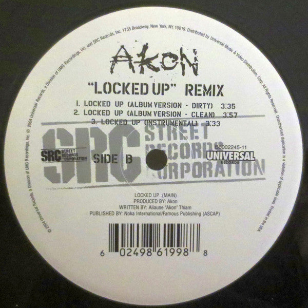 Akon Feat. Styles P : Locked Up (Remix) (12", Single)