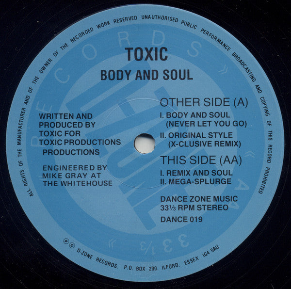 Toxic : Body And Soul (Never Let You Go) (12", EP)