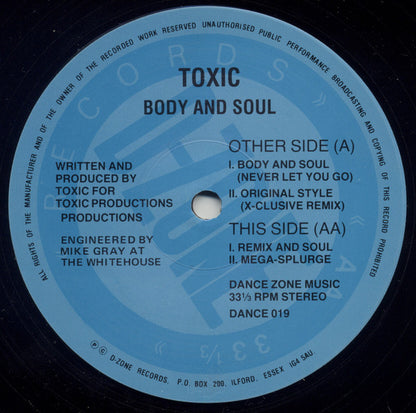 Toxic : Body And Soul (Never Let You Go) (12", EP)