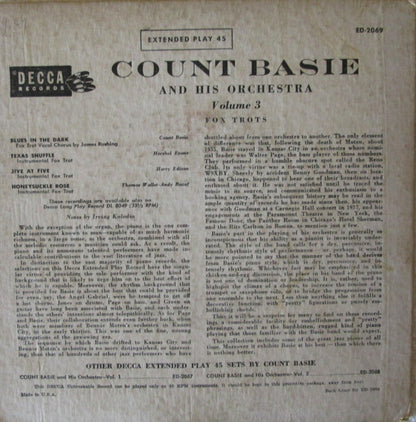 Count Basie Orchestra : Count Basie And His Orchestra Vol. 3 (7", EP)