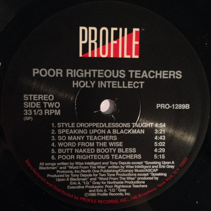 Poor Righteous Teachers : Holy Intellect (LP, Album, RE)