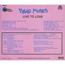 Pablo Moses : Live To Love (CD, Album)