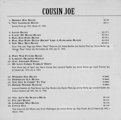 Cousin Joe : The Complete, 1945-1947 Vol. 1 1945-1946 (CD, Comp)